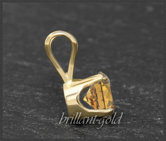 Anhänger 585 Gold Citrin orange, 4,5,6,7mm